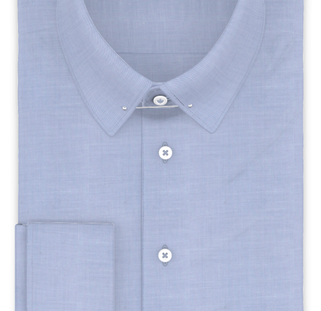 Full-twist twill blue business shirt – Template image