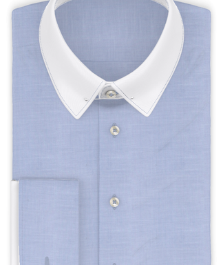 Vollzwirn Twill Blau Festliches Hemd