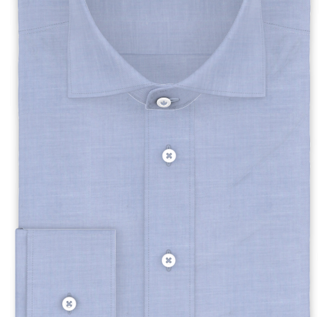 Full-twist twill blue business shirt – Template image