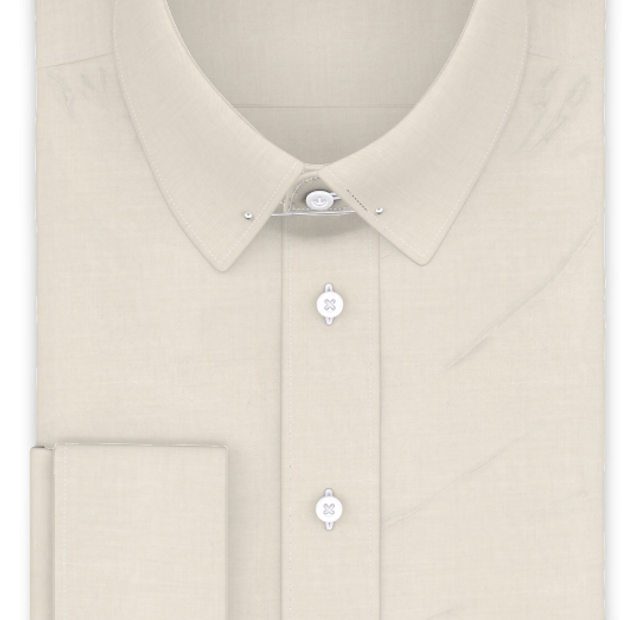 Full-twist twill cream formal shirt – Template image