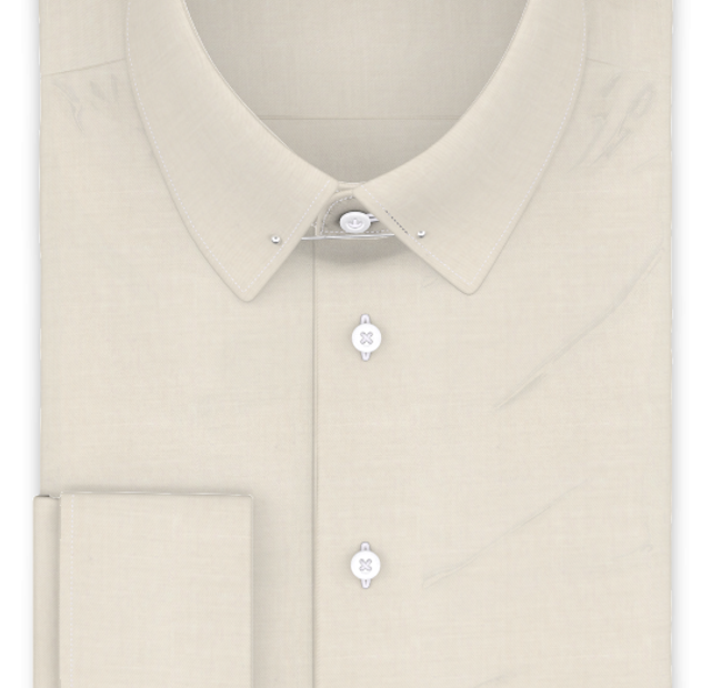 Full-twist twill cream formal shirt – Template image