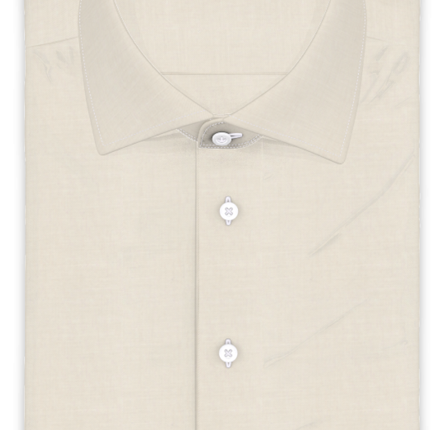 Full-twist twill cream short-sleeve shirt – Template image