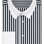Half-twist Roman stripe black business shirt – Preview 1