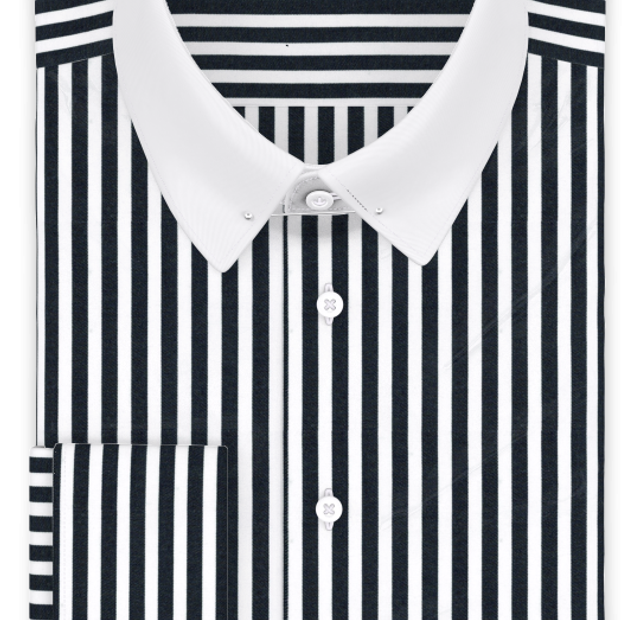 Half-twist Roman stripe black business shirt – Template image