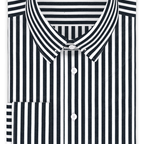 Half-twist Roman stripe black formal shirt – Preview 1
