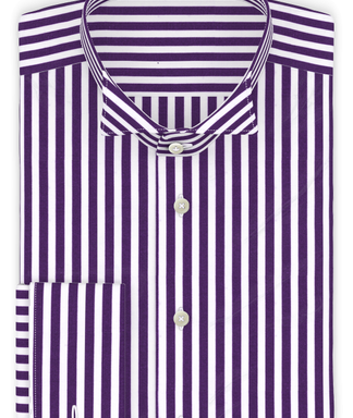 Frackkragenhemd Halbzwirn Römerstreifen Dunkelviolett Festliches Hemd 