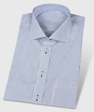 Feines Kurzarmhemd aus Vollzwirn und ägyptischer Baumwolle