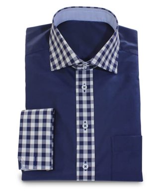 Exklusives dunkelblaues Hemd aus Vollzwirn