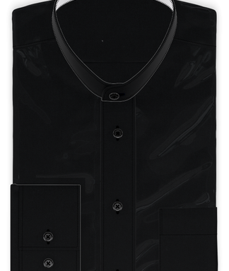 Vollzwirn Twill Schwarz Freizeithemd