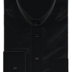 Full-twist twill black casual shirt – Preview 1