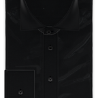 Full-twist twill black casual shirt – Preview 1