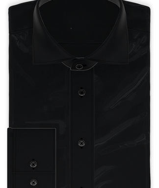 Vollzwirn Twill Schwarz Freizeithemd