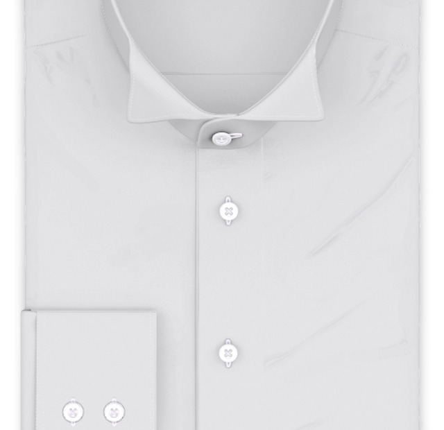 Full-twist twill light gray formal shirt – Template image