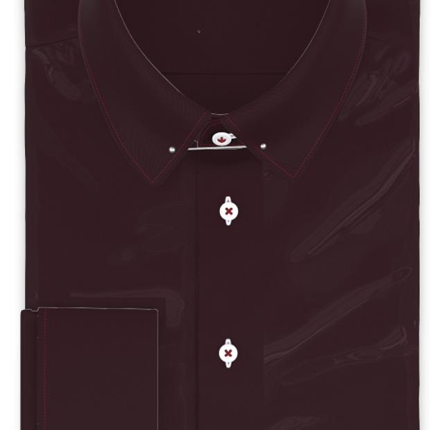 Full-twist twill burgundy formal shirt – Template image
