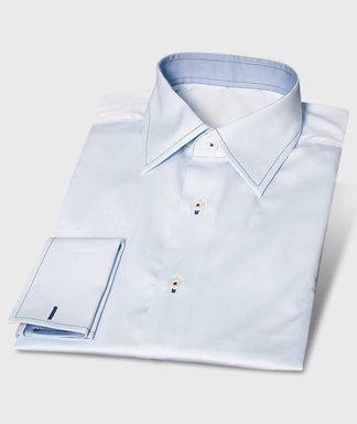 Veredeltes Vollzwirnhemd Hellblau