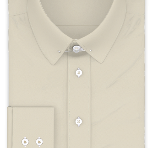 Full-twist twill cream formal shirt – Template image