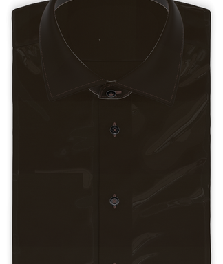 Vollzwirn Twill Mokkabraun Kurzärmeliges Freizeithemd