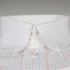 Kariertes Buttondownhemd orange-weiß-blau-kariert – Vorschau 3