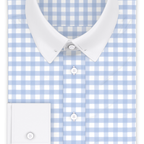 Vichy checkered light blue business shirt – Preview 1