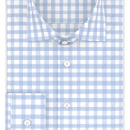 Vichy checkered light blue casual shirt short-sleeve – Preview 1