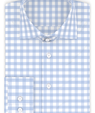 Vichykaro Hellblau Freizeithemd Kurzarm