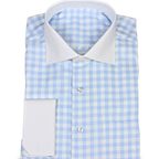 Vichykaro light blue with french cuff – Preview 1