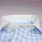 Vichykaro light blue with french cuff – Preview 2