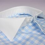 Vichykaro light blue with french cuff – Preview 3