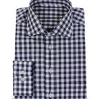 Dark Blue White Checkered 2ply Shirt Custom Made – Preview 1