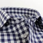 Dark Blue White Checkered 2ply Shirt Custom Made – Preview 6