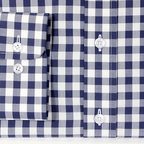 Dark Blue White Checkered 2ply Shirt Custom Made – Preview 7