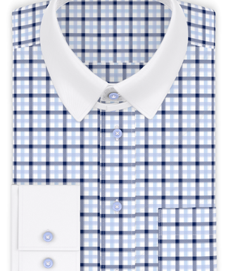 Blau Dunkelblau Doppelkaro Businesshemd