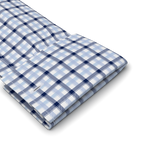 Blau Dunkelblau Doppelkaro Businesshemd – Vorschau 2