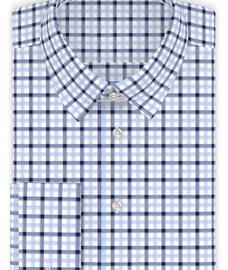 Blau Dunkelblau Doppelkaro Businesshemd