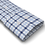 Blau Dunkelblau Doppelkaro Freizeithemd – Vorschau 2