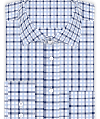 Blau Dunkelblau Doppelkaro Freizeithemd