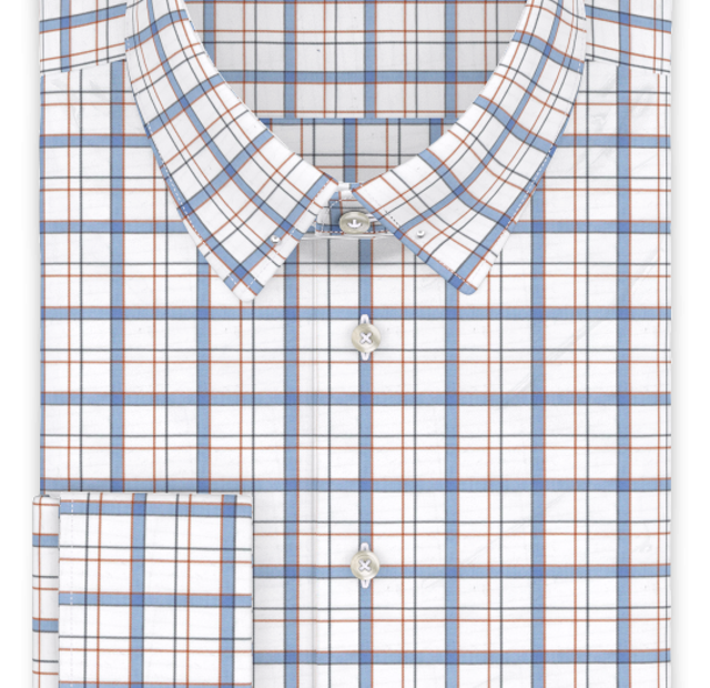 Blue red overcheck business shirt – Template image