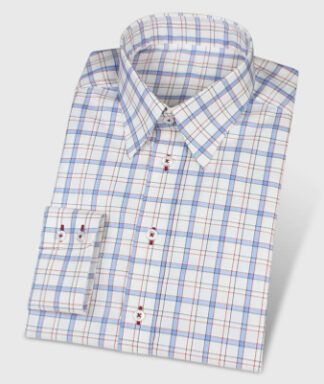 Vollzwirnhemd kariert Buttonunderkragen