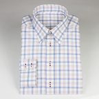 2-ply Cotton Shirt Checkered with Button-Under Collar – Preview 2