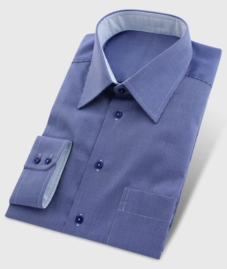 Edles Vollzwirnhemd dunkelblau