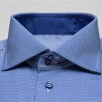 Dark blue piqué shirt made in full twine  – Preview 2