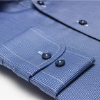Dark blue piqué shirt made in full twine  – Preview 4