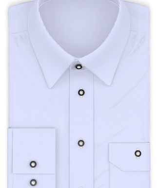 Vollzwirn Alpinblau Piqué Trachtenhemd