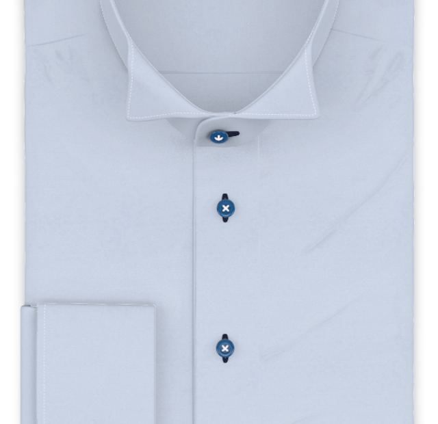 Full-twist poplin light blue formal shirt – Template image