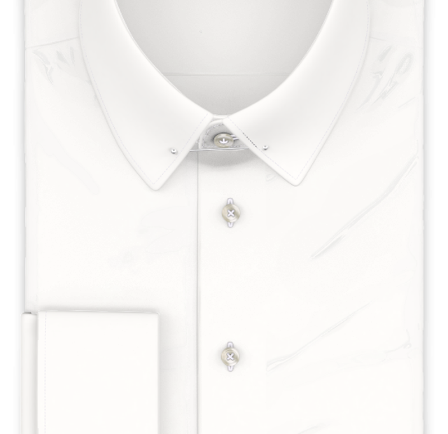 Full-twist poplin ivory formal shirt – Template image