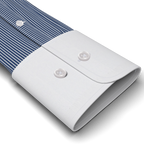 Popeline Dunkelblau gestreift Businesshemd – Vorschau 2