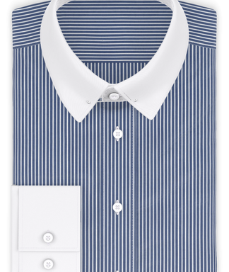 Popeline Dunkelblau gestreift Businesshemd