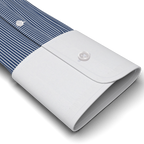 Popeline Dunkelblau gestreift Businesshemd – Vorschau 2