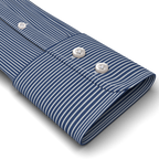 Popeline Dunkelblau gestreift Festliches Hemd – Vorschau 2