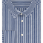 Popeline Dunkelblau gestreift Festliches Hemd – Vorschau 1